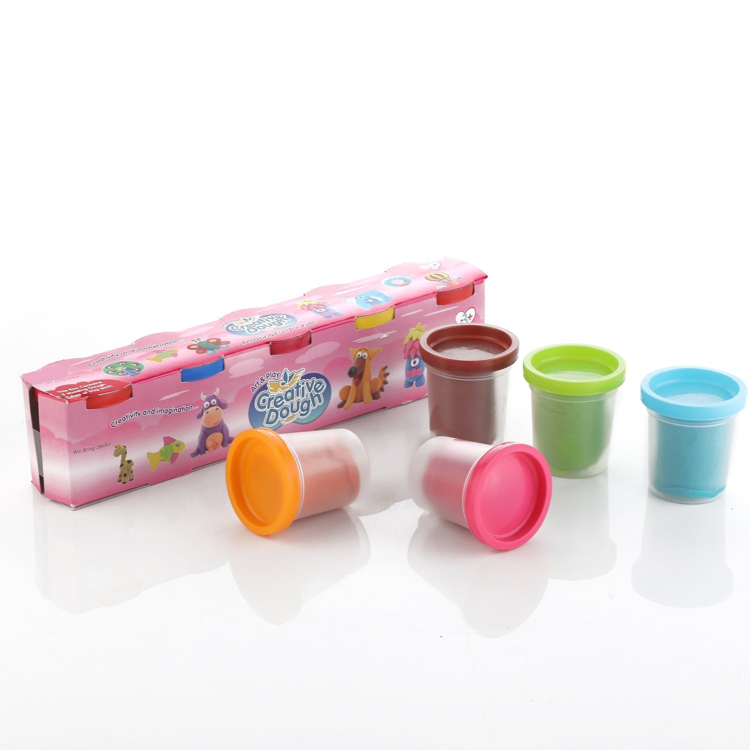Pack of 5 non-toxic dough clay with 100 grams in 5 colors Pack of 5 non-toxic dough clay with 100 grams in 5 colors